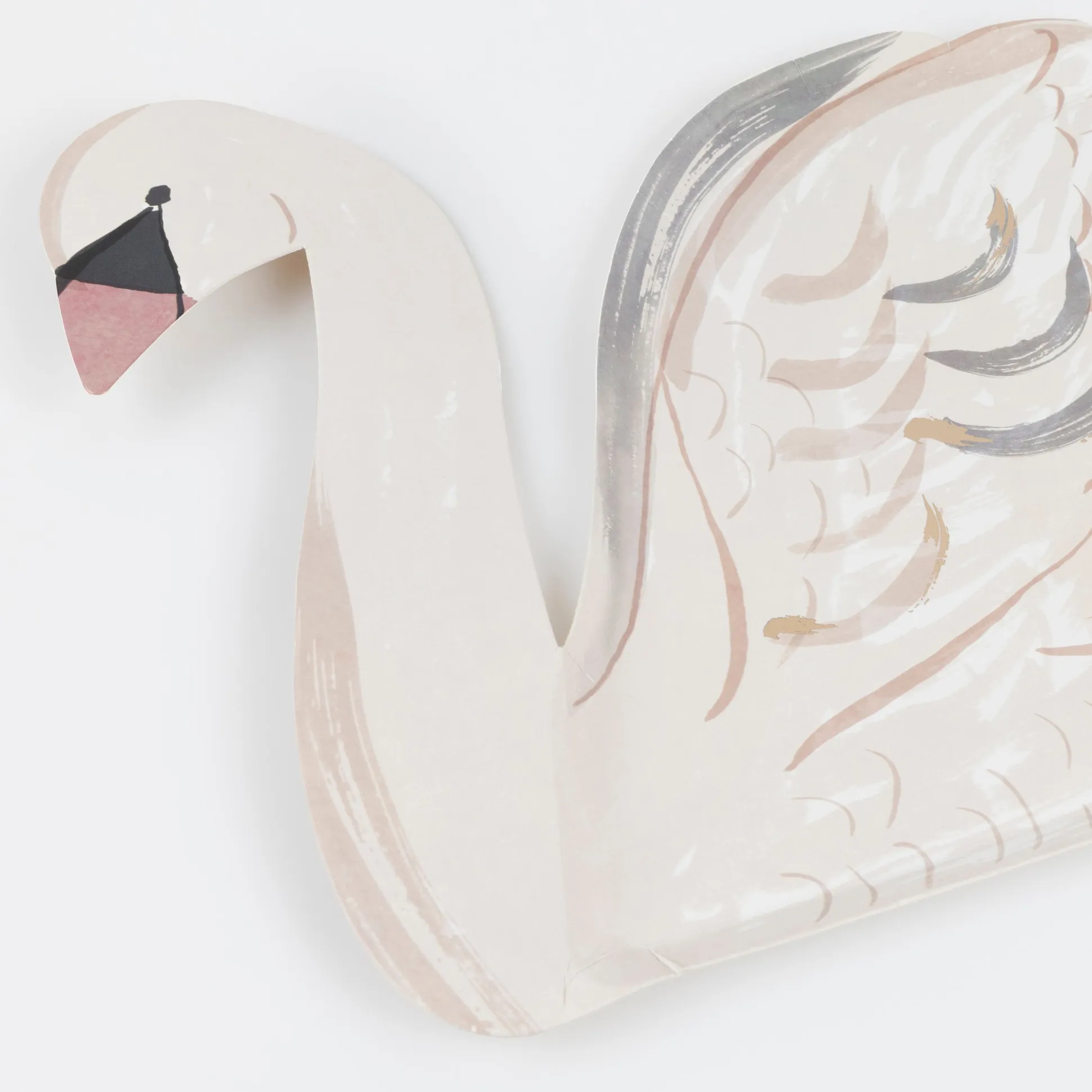 Painted Swan Plates, Pack of 8