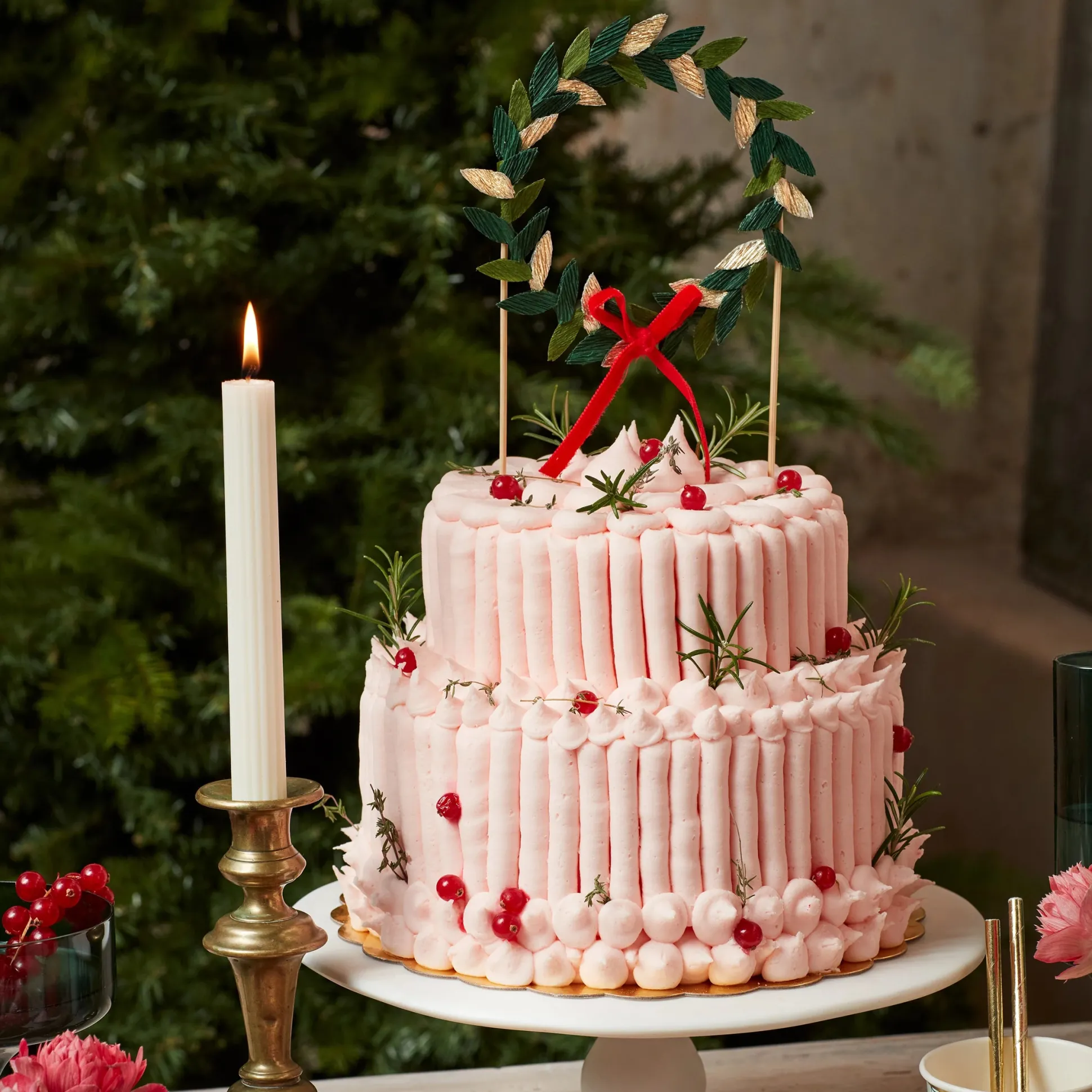Paper Wreath Cake Topper