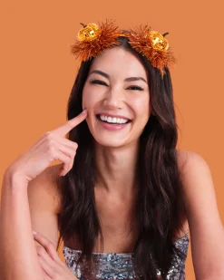 Party Pumpkin Headband - disco + fringe headband