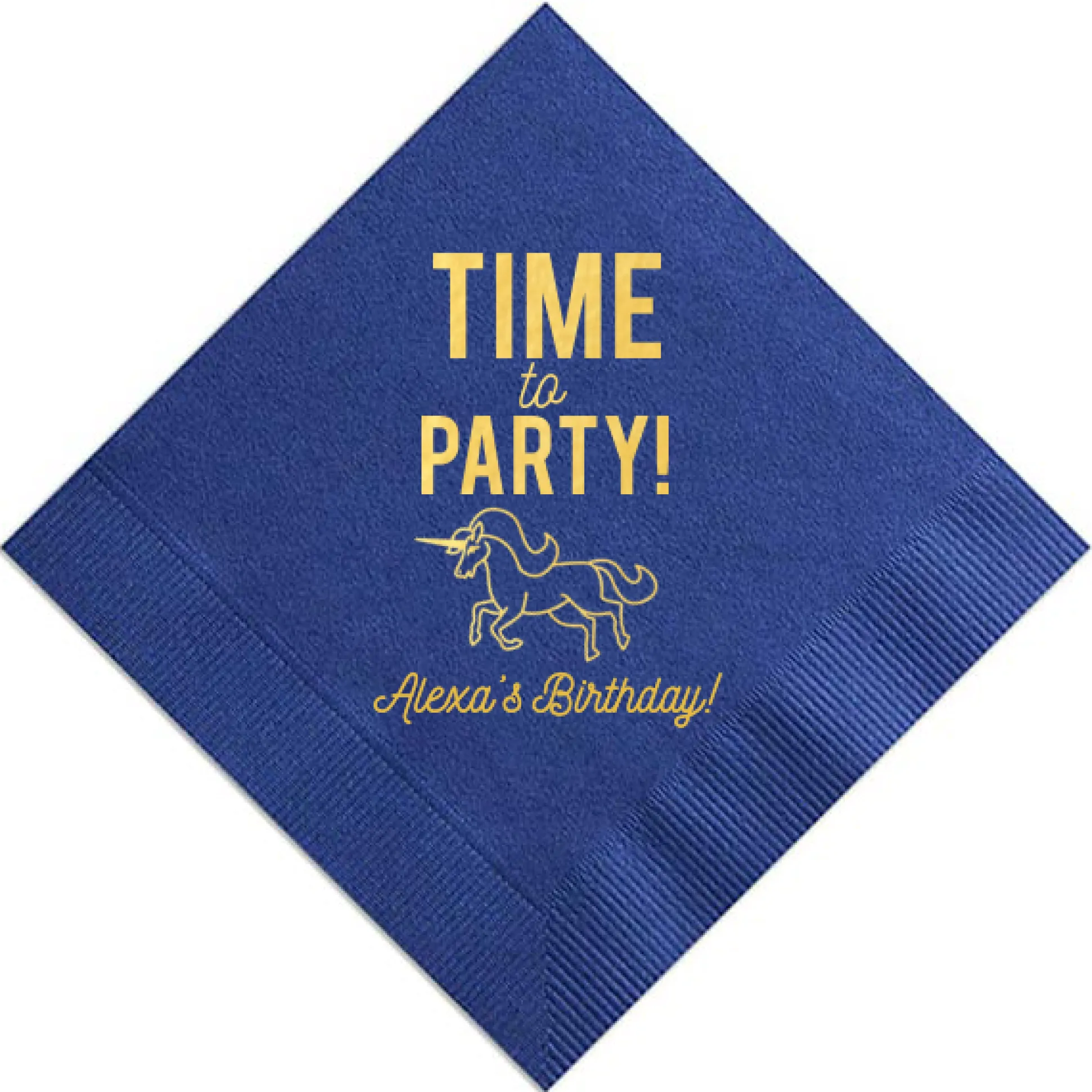 Party Unicorn Personalized Napkin, Gold Foil
