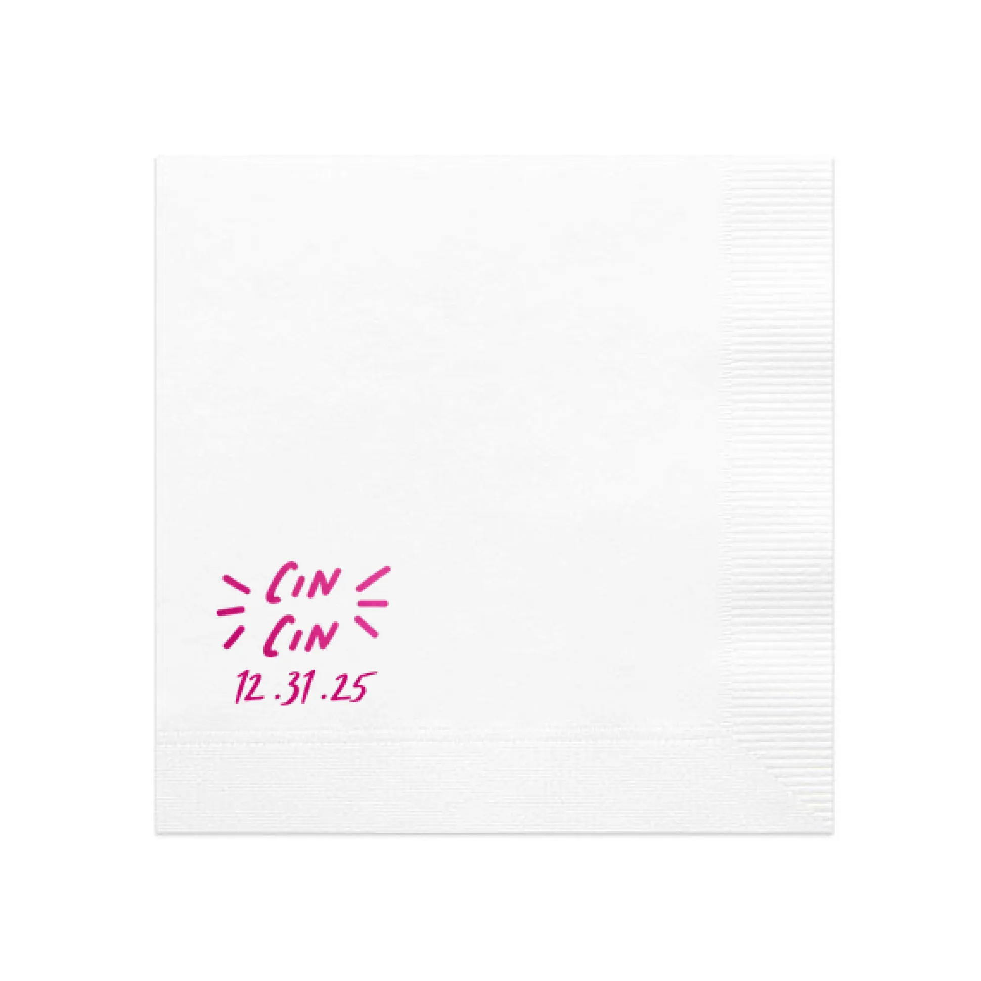 Pasta Party 'Cin Cin' Napkin, Fuchsia Foil