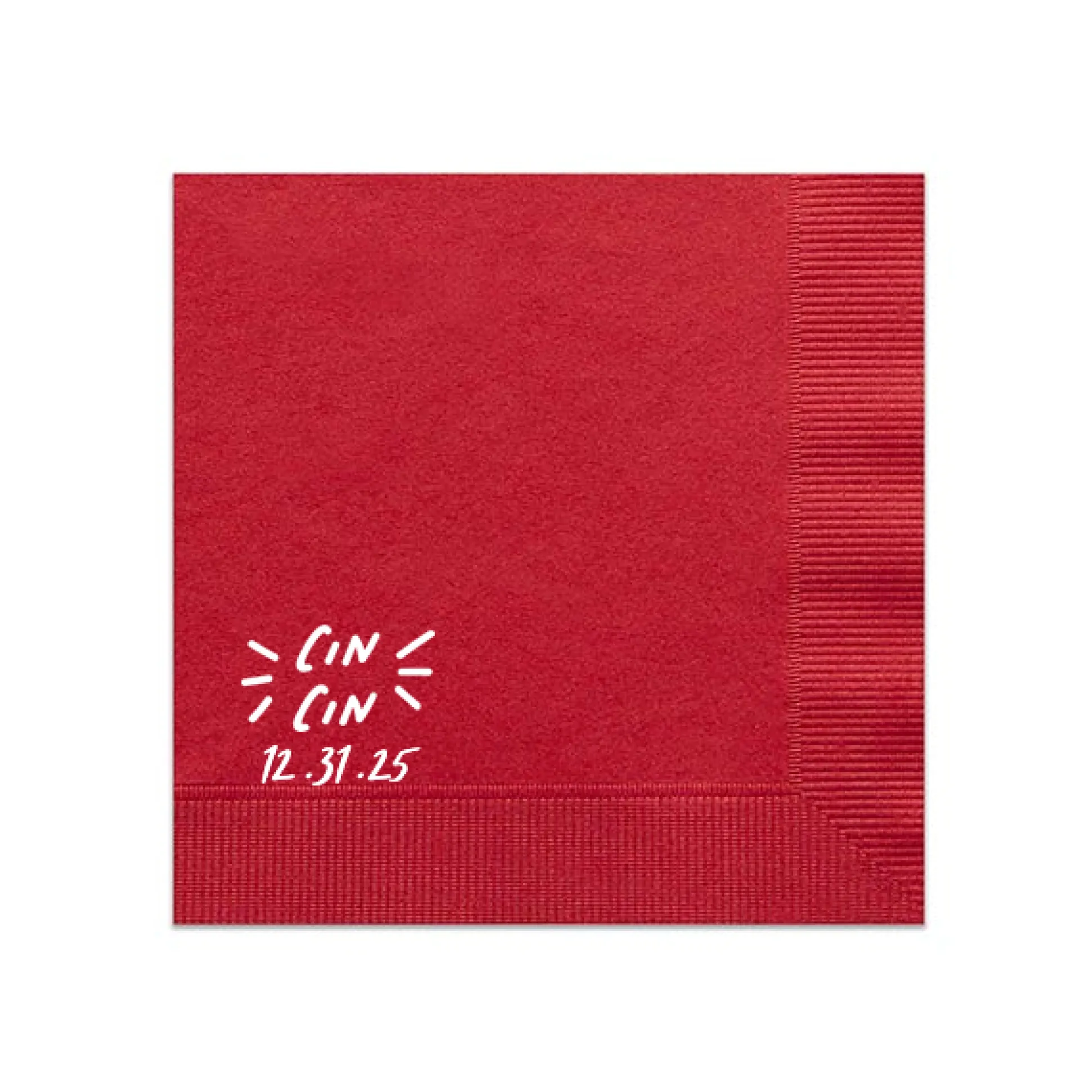 Pasta Party 'Cin Cin' Napkin, White Foil