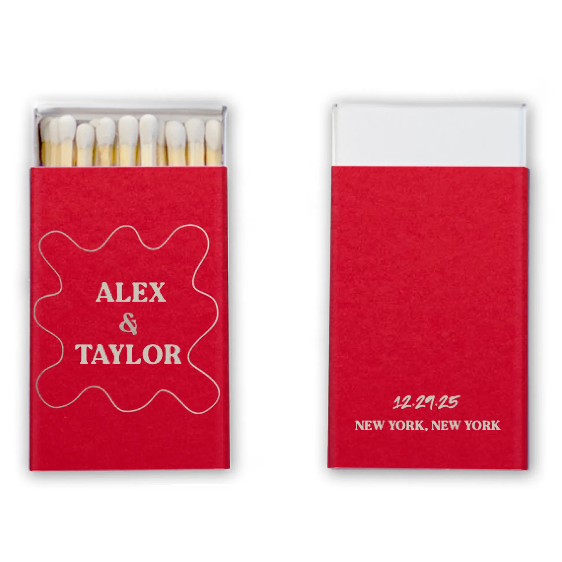 Pasta Party Custom Matchboxes, Silver Foil