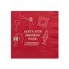 Pasta Party Hand-Drawn Napkin, Silver Foil