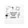 Pasta Party Hand-Drawn Napkin, Black Foil