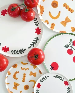Pasta Party Hors d'Oeuvres Plate Set - set of 12