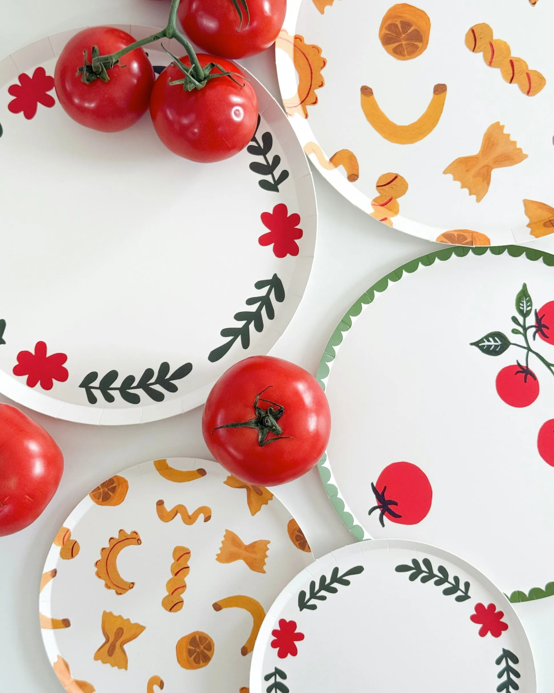 Pasta Party Hors d'Oeuvres Plate Set - set of 12