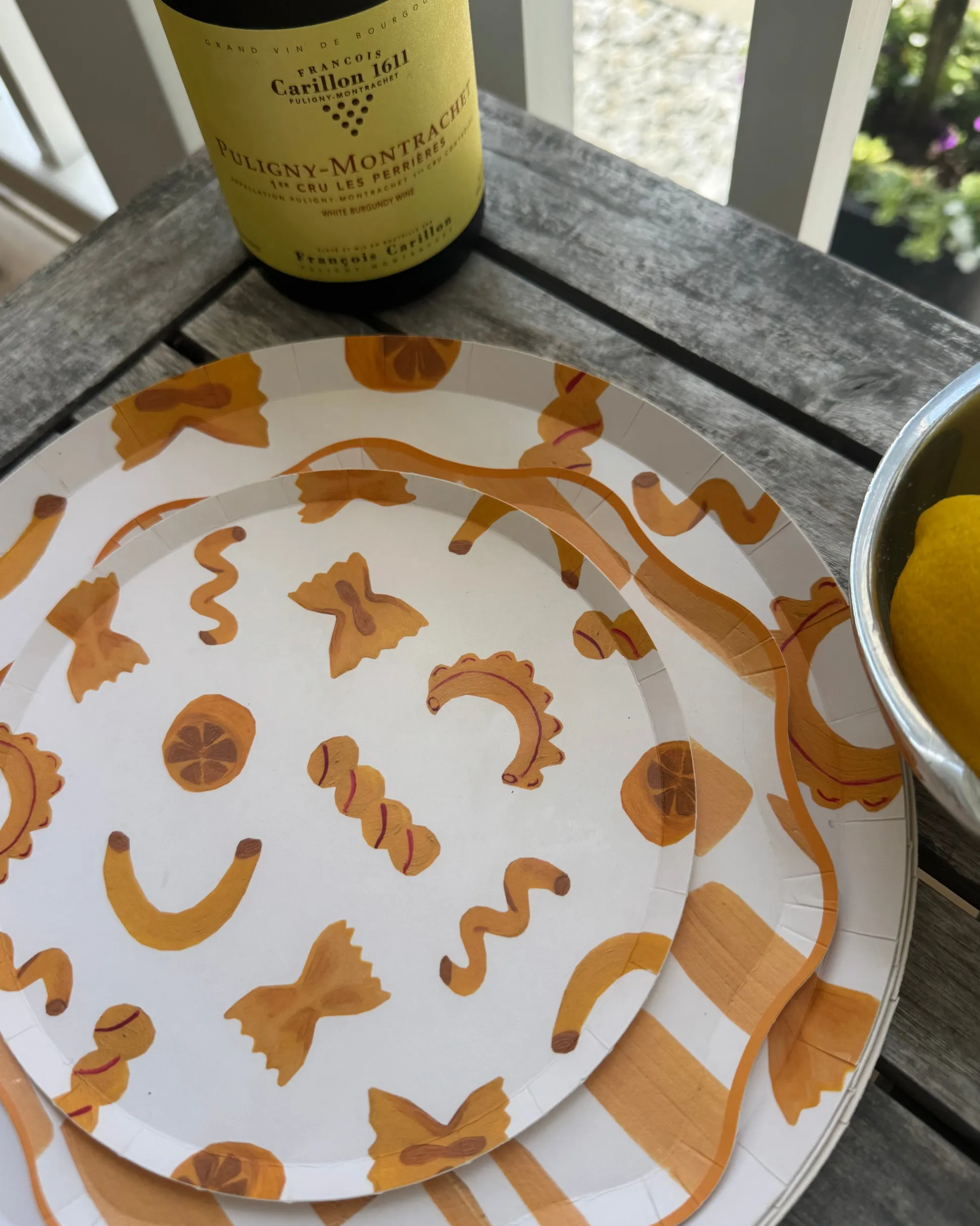 Pasta Party Hors d'Oeuvres Plate Set - set of 12
