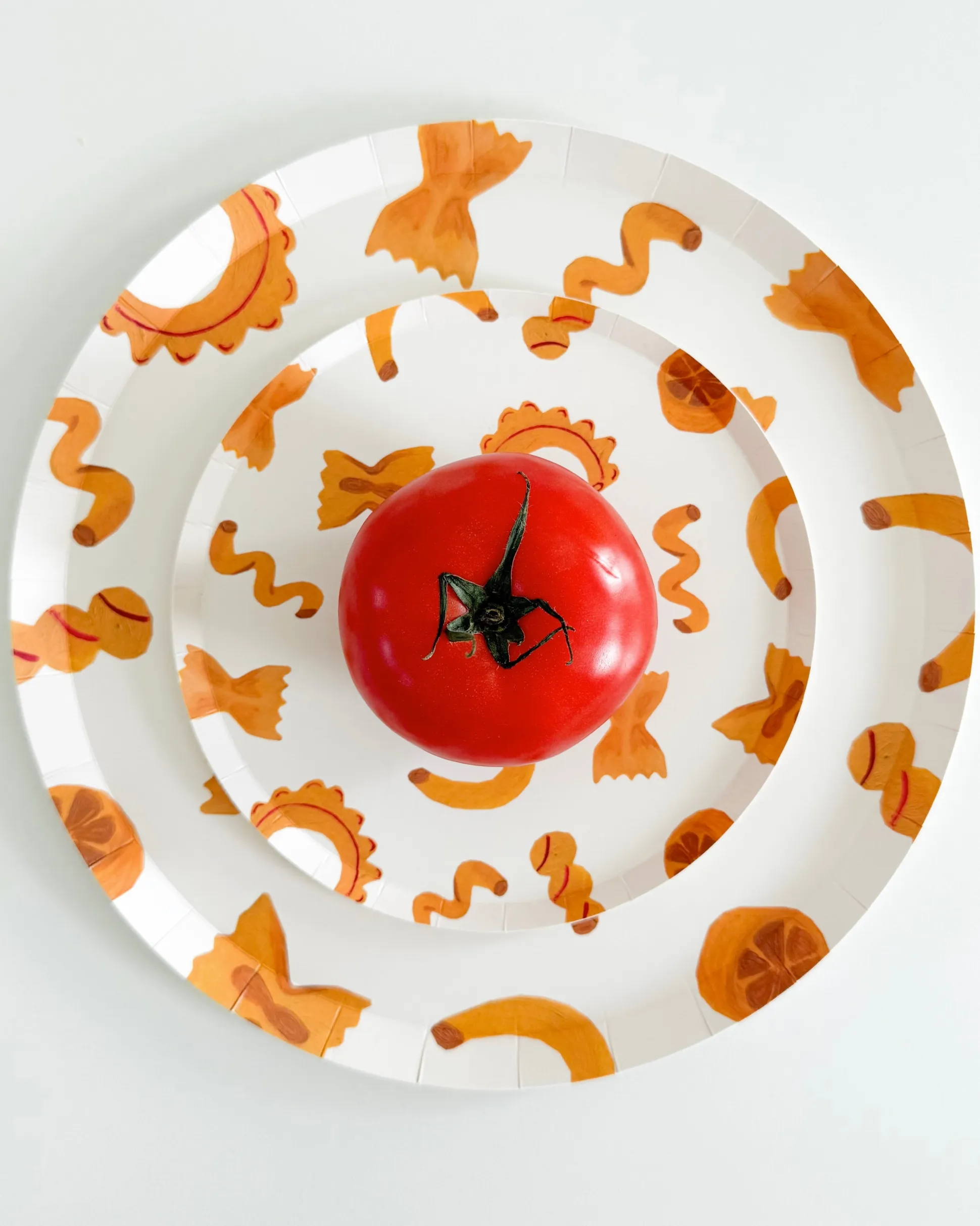 Pasta Party Hors d'Oeuvres Plate Set - set of 12