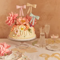 Pastel Bow Cake Toppers, Pack of 3