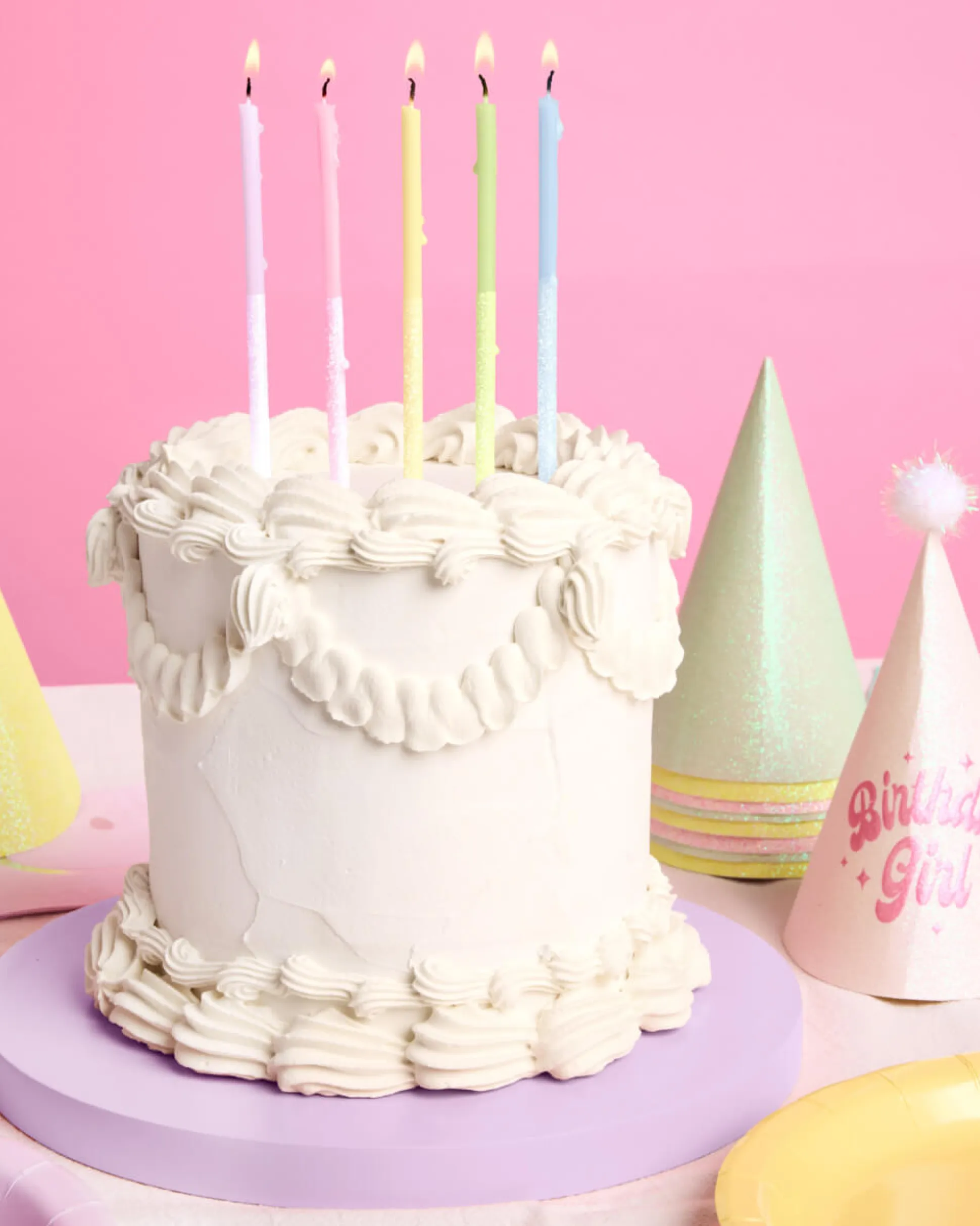 Pastel Glitter Candles - 10 glitter candles