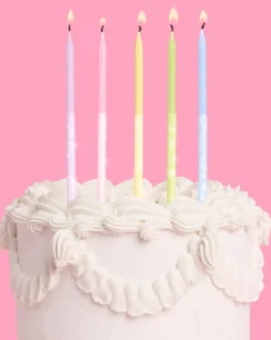 Pastel Glitter Candles - 10 glitter candles
