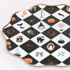 Patchwork Halloween Dinner Plates (x 8)