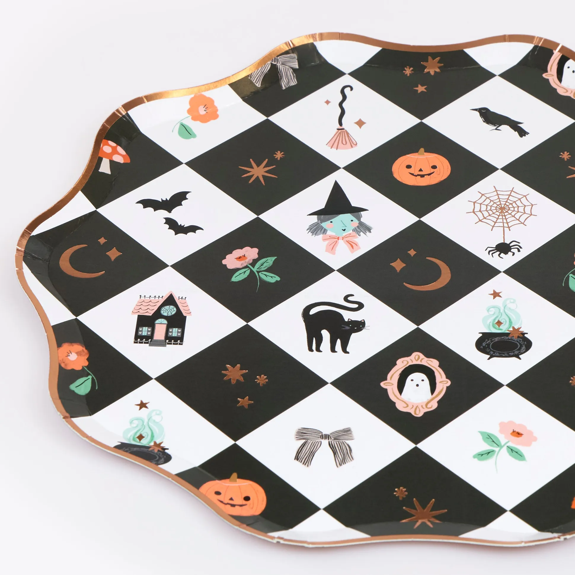 Patchwork Halloween Dinner Plates (x 8)