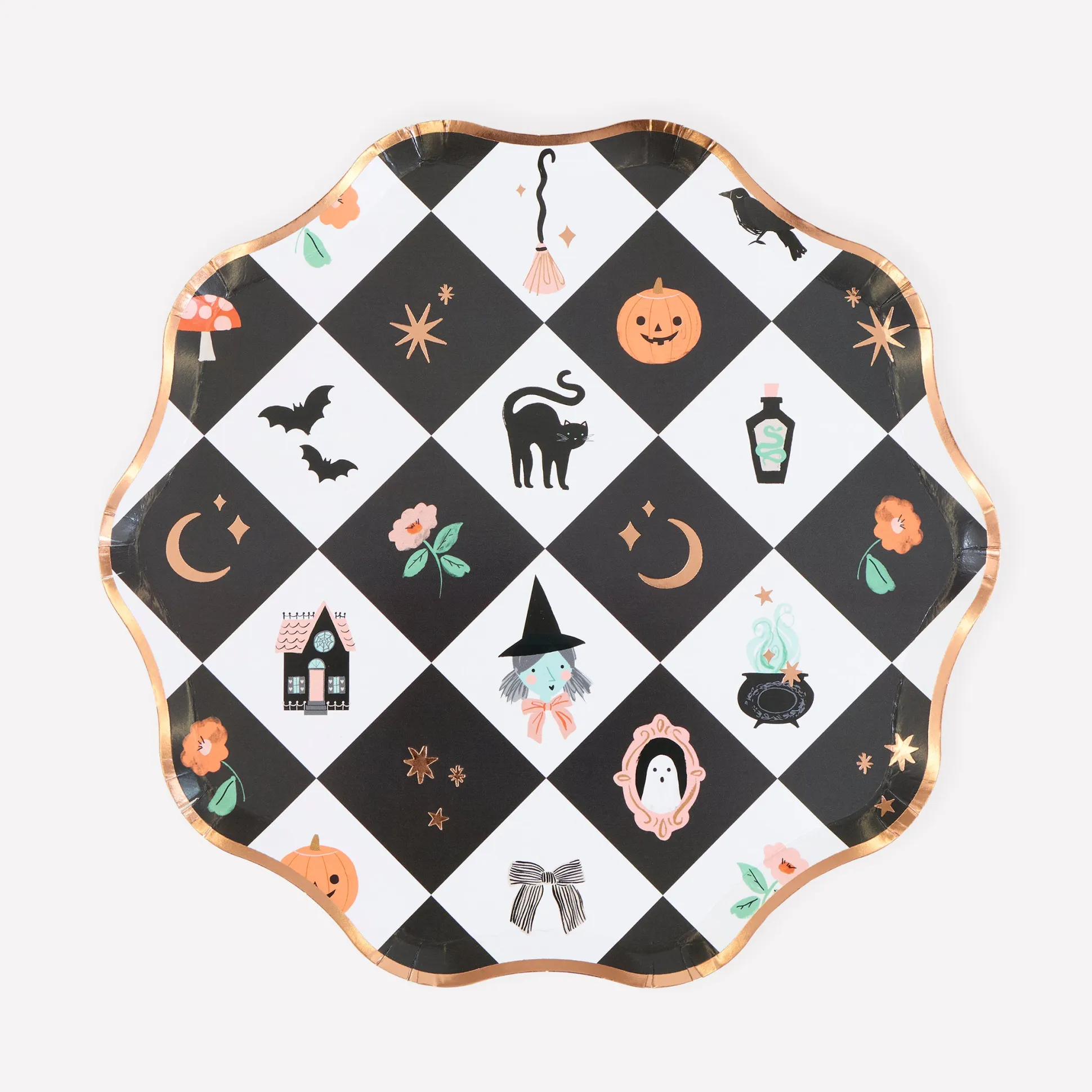 Patchwork Halloween Side Plates (x 8)