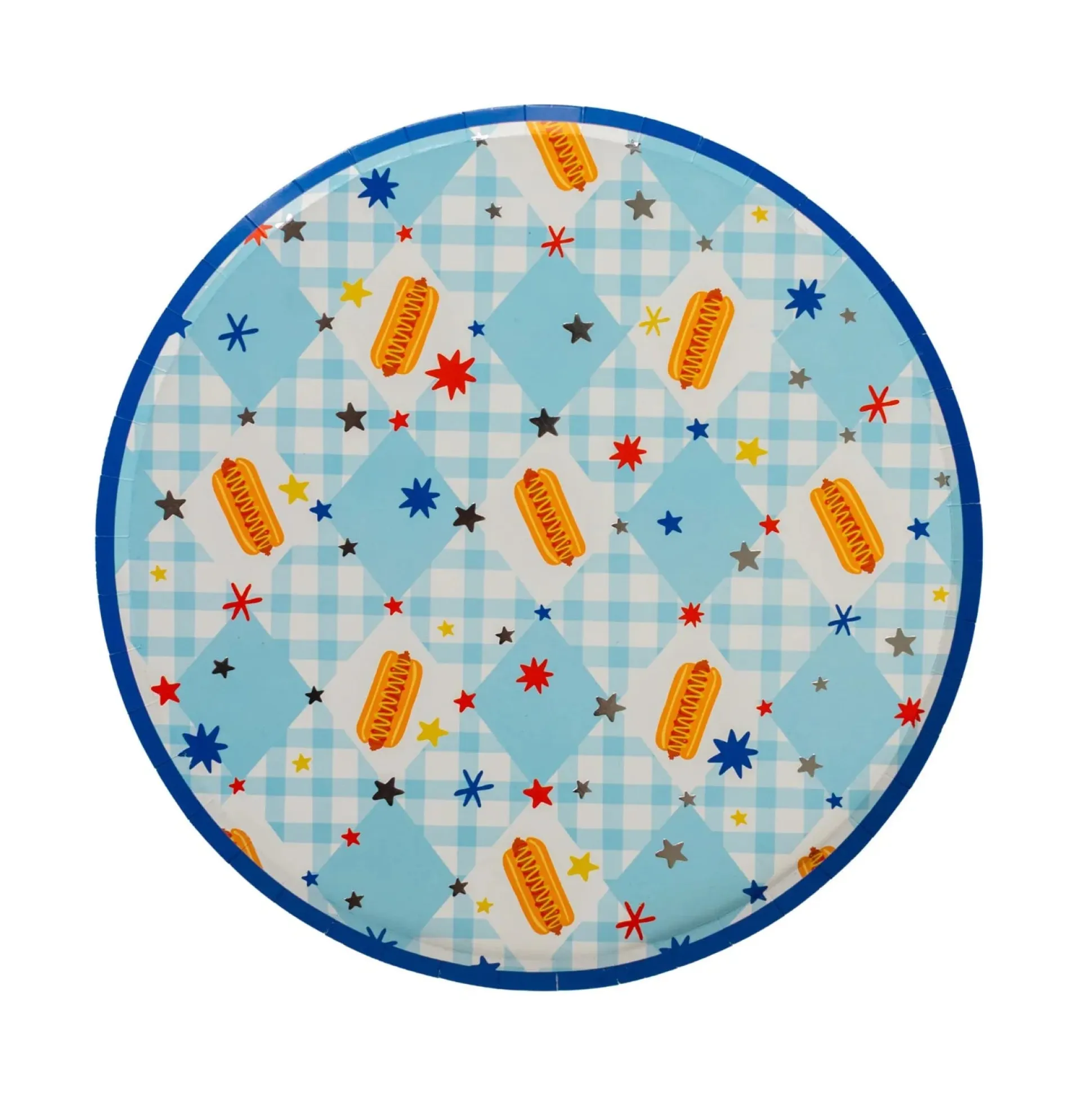 Patriotic Hot Dog Dinner Plates, Pack of 8