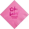 Personalized Oh Baby! Napkin, Fuchsia Foil