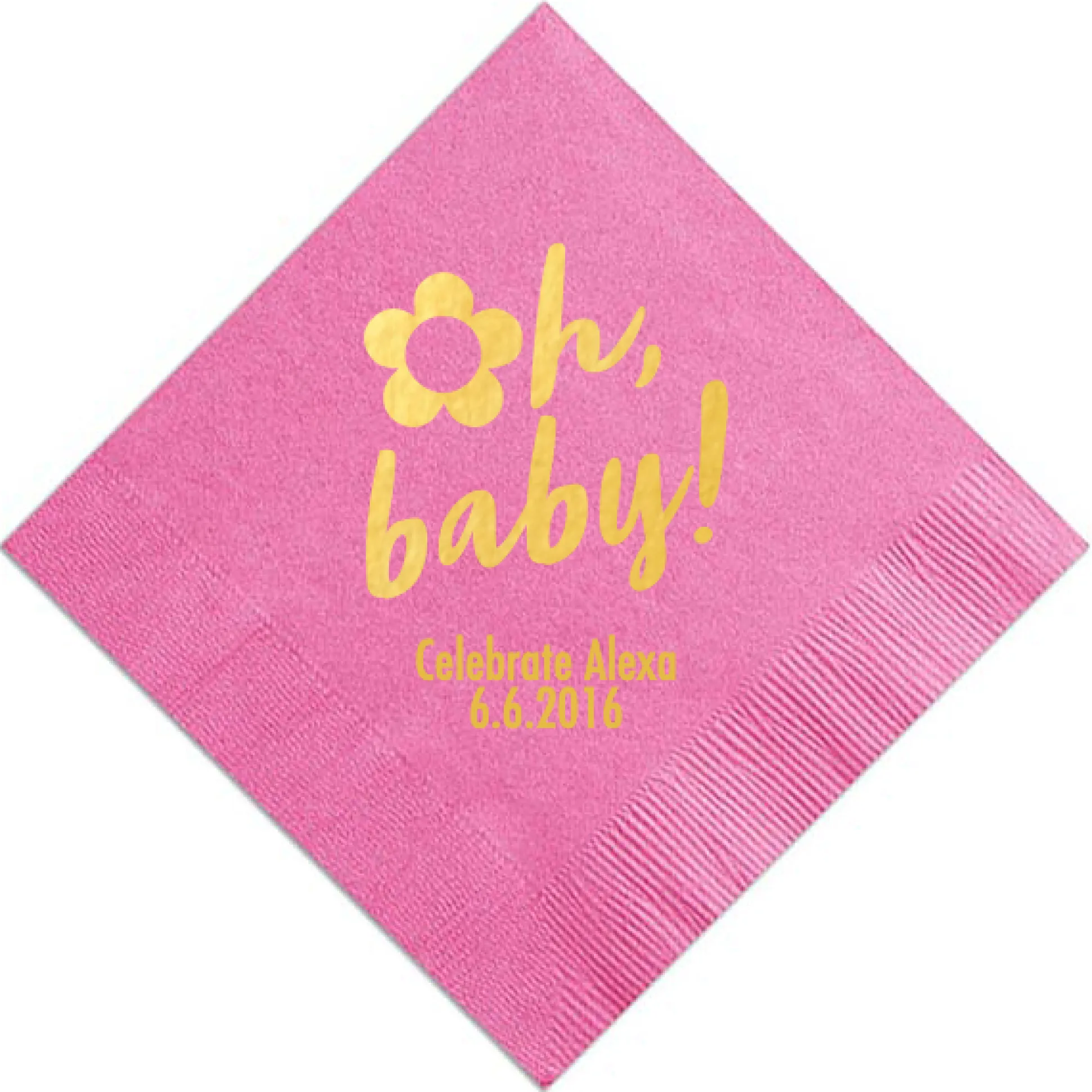 Personalized Oh Baby! Napkin, Gold Foil