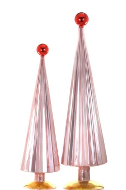 Pink and Red Pleated Trees, Set of 2