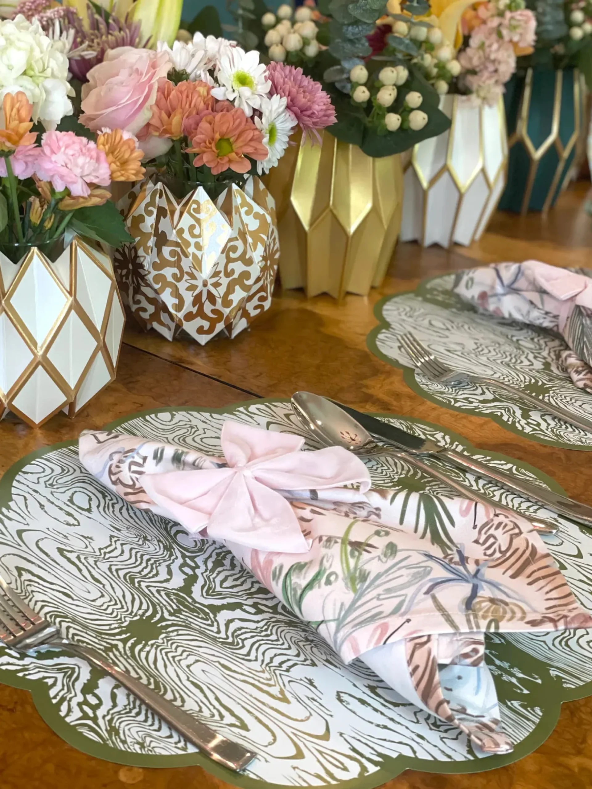 Pink Bow Napkin Ties, Pack of 4