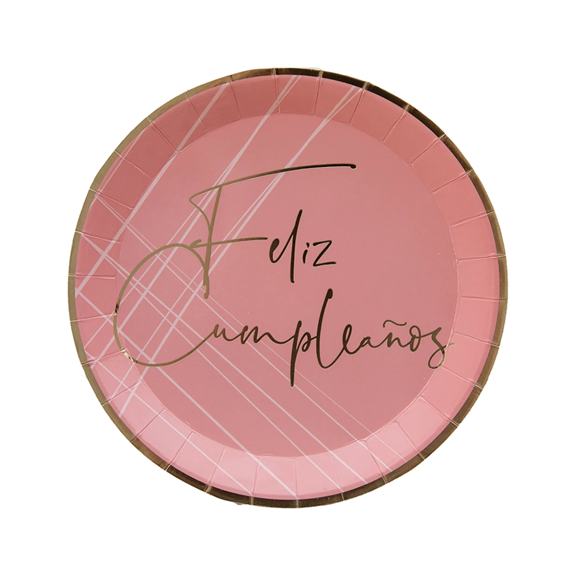 Pink Feliz Cumpleaño Dessert Plates, Pack of 8