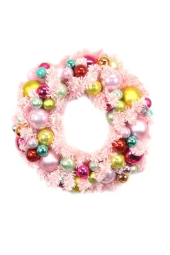 Pink Flocked Wreath