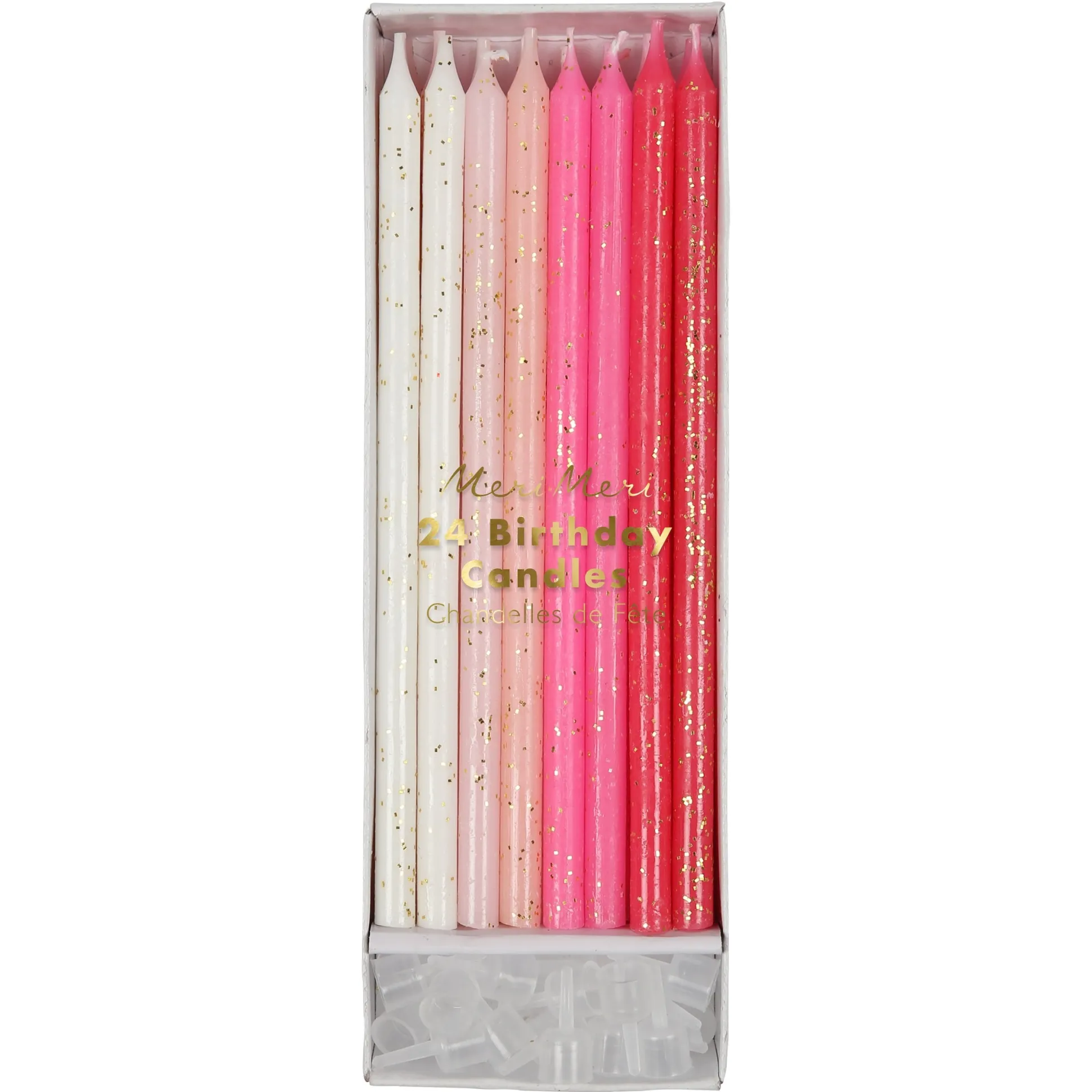 Pink Glitter Candles