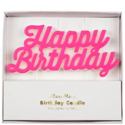 Pink Happy Birthday Candle