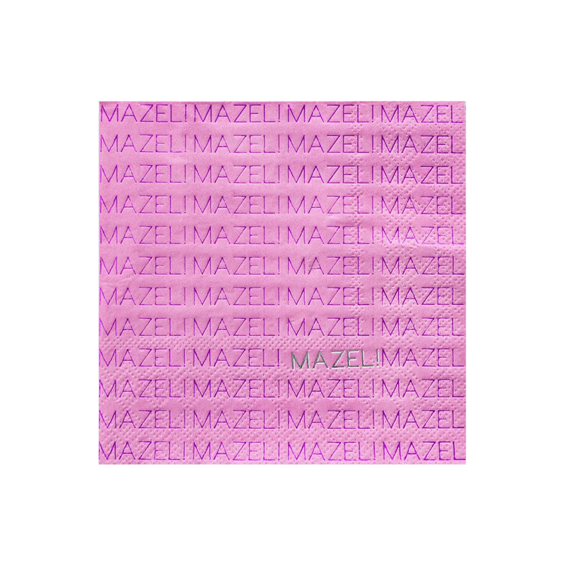 Pink "Mazel" Cocktail Napkins, Set of 20