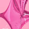 Pink Sparkle Balloon - 6 pc silver foil set