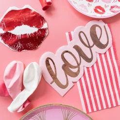 Pink Striped Guest Napkins, Pack of 16