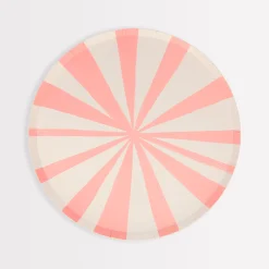 Pink Stripe Side Plates, Pack of 8