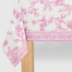 Pink Toile Paper Tablecloth