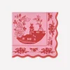 Pink Vintage Botanical Large Napkins, Set of 16