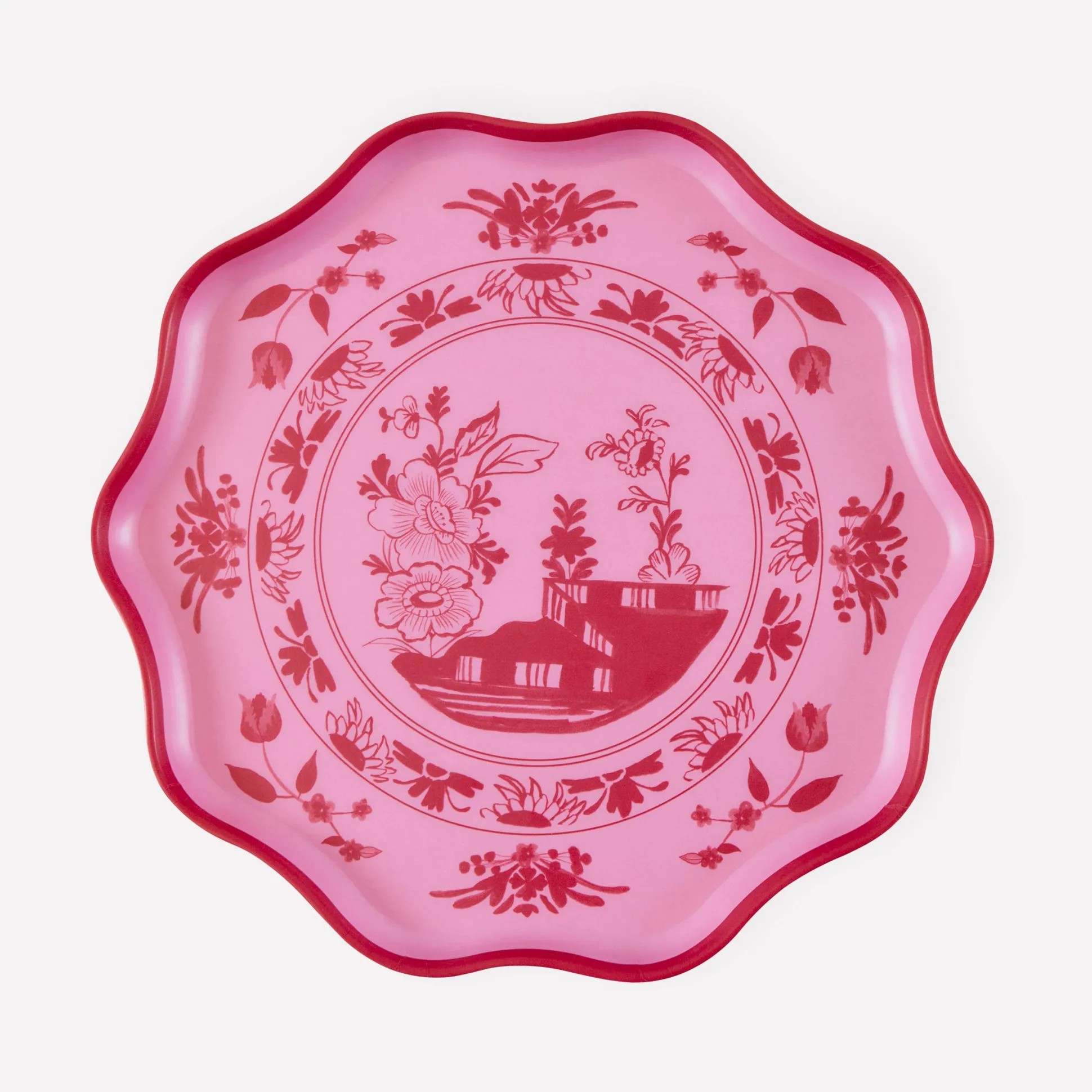 Pink Vintage Botanical Reusable Small Plates (x 4)