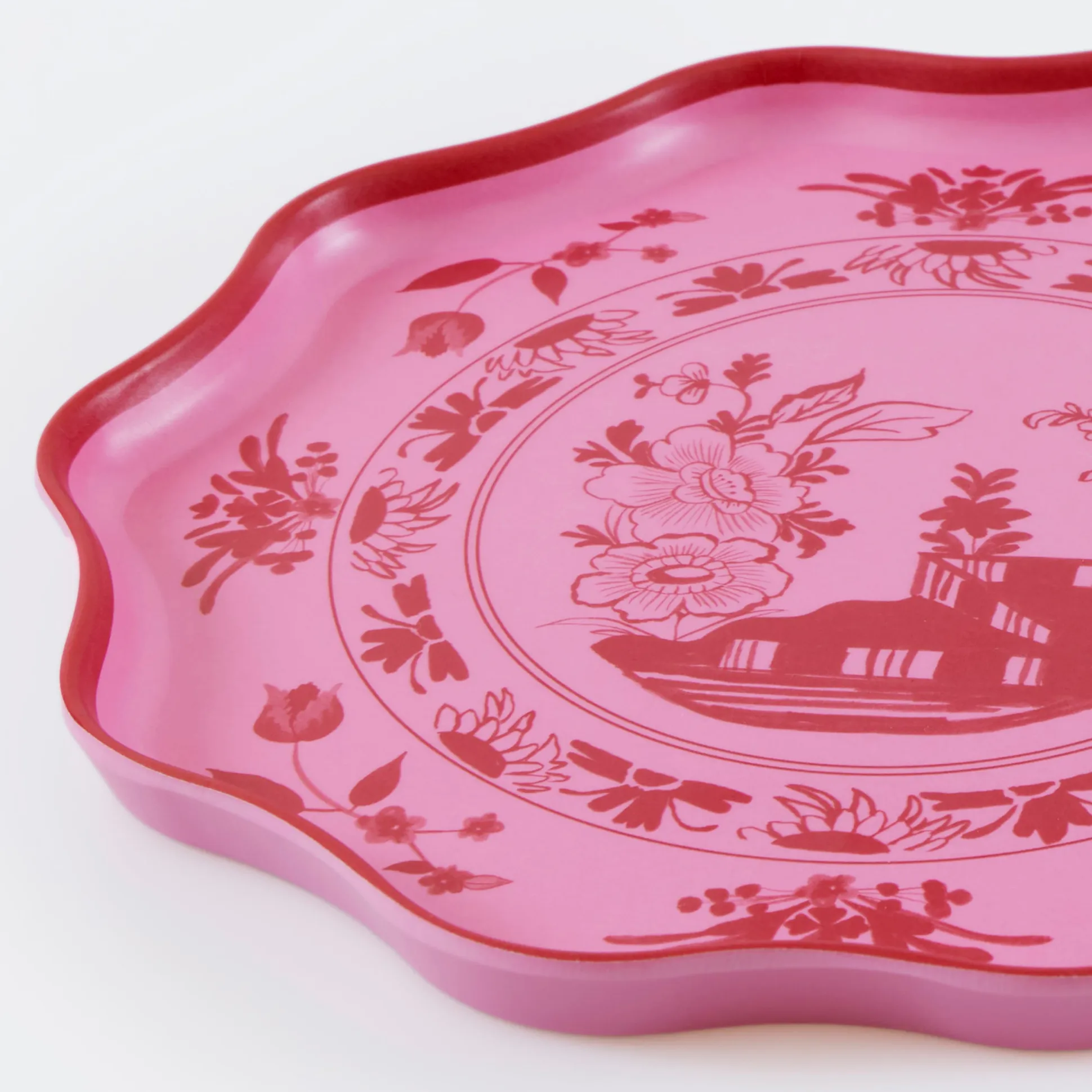 Pink Vintage Botanical Reusable Small Plates (x 4)