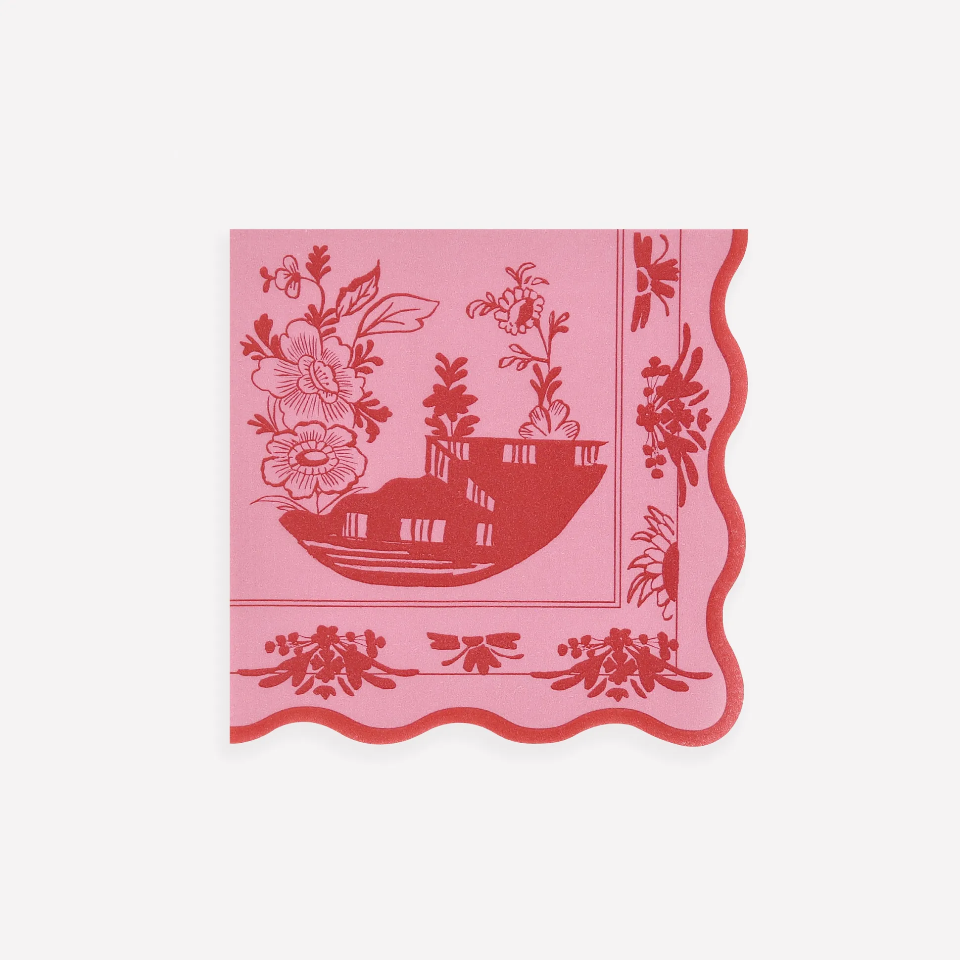 Pink Vintage Botanical Small Napkins, Set of 16