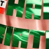 Pixel Mining Birthday Banner - mirrored green banner