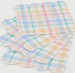 Plaid Pattern Small Napkins, Pack of 16