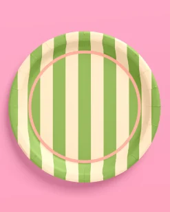 Pool Boy Plates - 24 striped paper plates