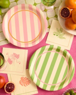 Pool Boy Plates - 24 striped paper plates