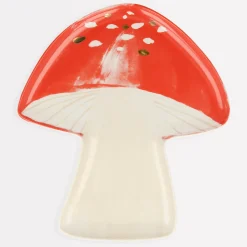 Porcelain Mushroom Plates, Pack of 2