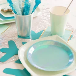 Post Bubble Mint Round Dessert Plate, Pack of 8