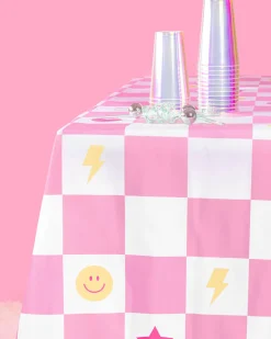 Preppy Party Tablecloth - Washable Table Cover