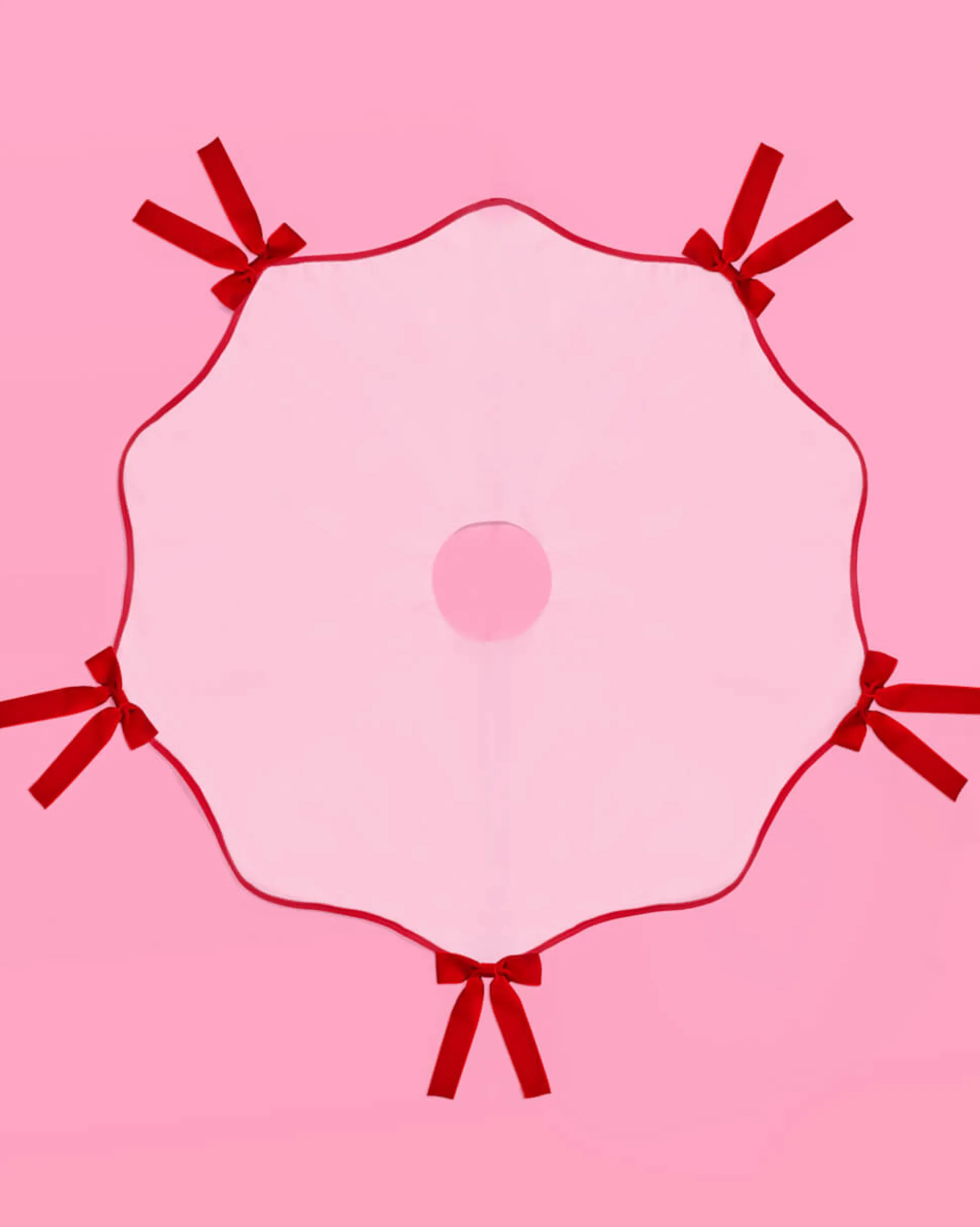 Pretty in Pink Tree Skirt - wavy tree skirt w. bows