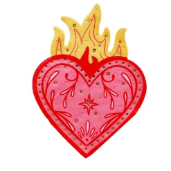 Queens Flaming Hearts Large Napkins, Set of 16