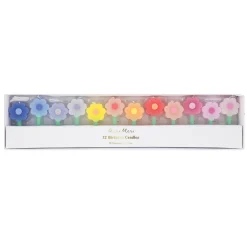 Rainbow Daisy Candles, Pack of 12