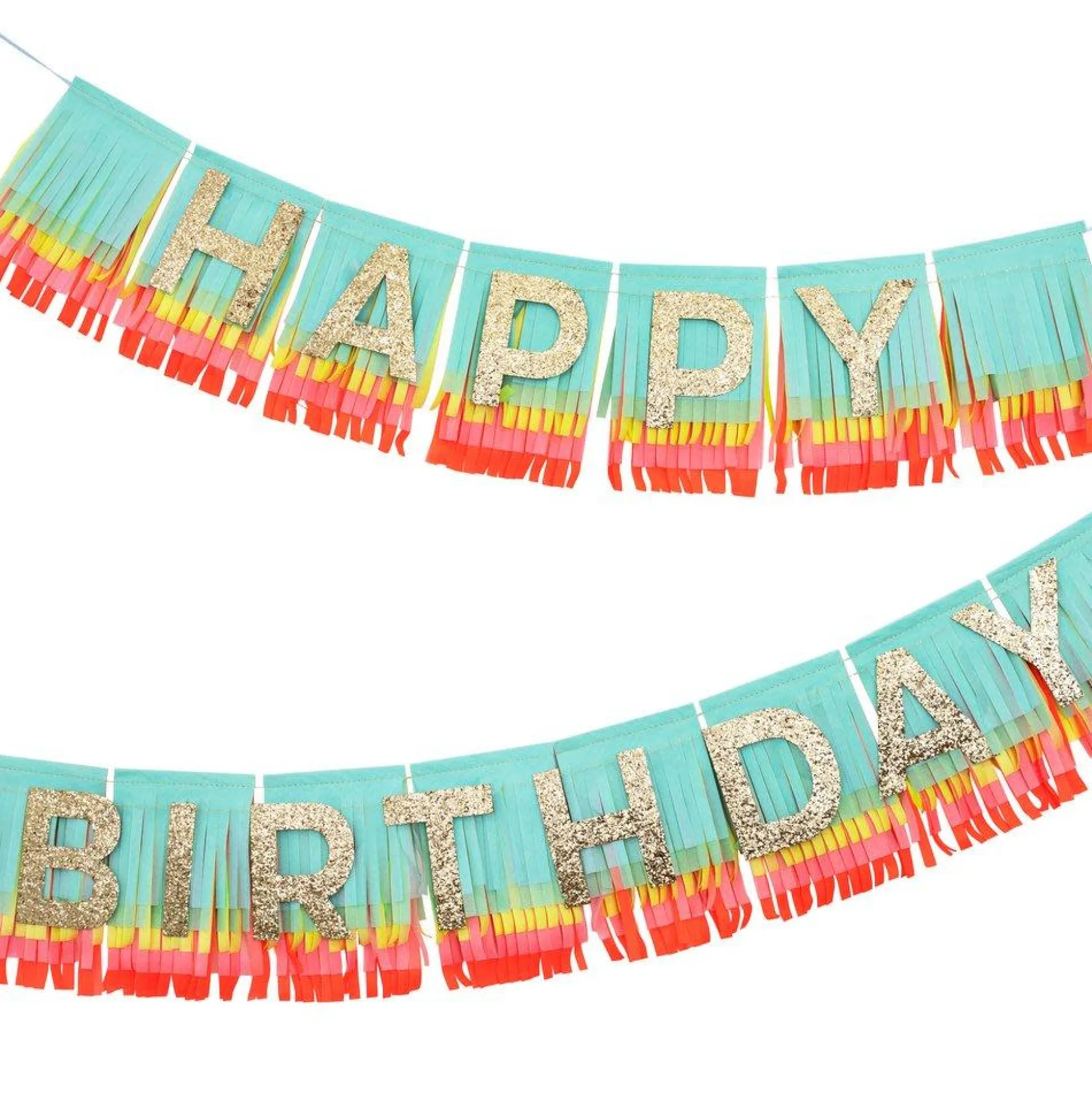 Rainbow Happy Birthday Fringe Banner