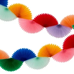 8' Rainbow Honeycomb Fan Garland