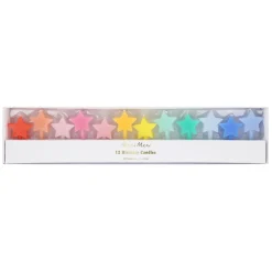 Rainbow Star Candles, Pack of 12